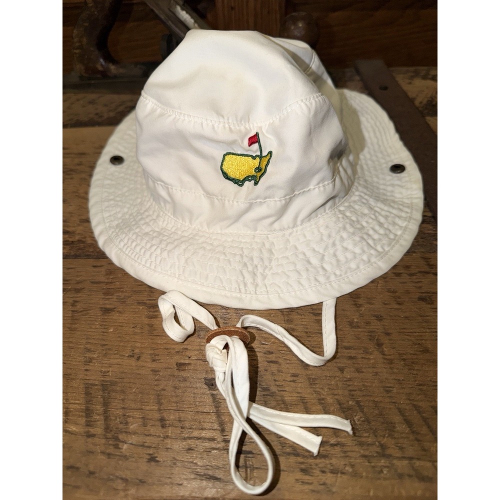 Kids Masters White Bucket Hat Golf Masters Tournament Golf Course Logo 4-6x